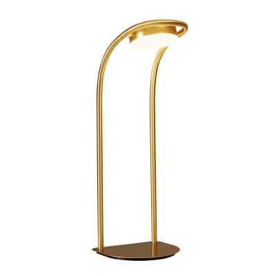 China Real Contemporary Simple Modern Home Office Light Indoor Decor Brass Gold LED Table Lamp Hotel Brass Gold Energy Saving Fixture for sale