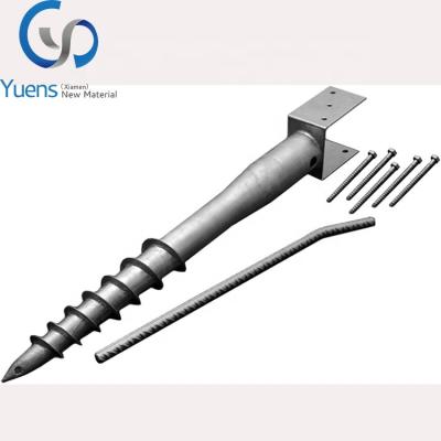 China Q235 HDG Steel Garden Deck House Beam No Dig American Ground Screw U-pattern Earth Anchor Ground Screw for sale