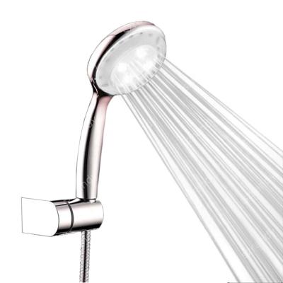 China Ducha Color Handheld Shower Head Sliding Bar LED Sprinkler Single White Rain Free Showers Heads Low Power Hotels Shower Set for sale