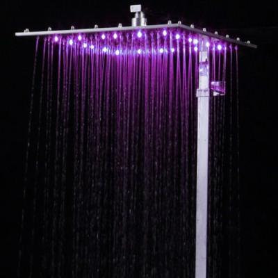 China Needle Free 10 Inch Lighting Large Size Rainful Led Top Shower Head Without Battery for sale