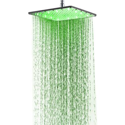 China No Diverter Single Green Color 12 Inch Square Brass Low Flow Bathroom Shower Head for sale