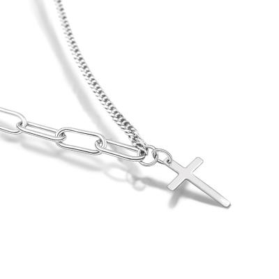 China FASHIONABLE Cuban Chain Necklaces 925 Necklace Silver Crucifix Stainless Steel Necklace Pendant for sale