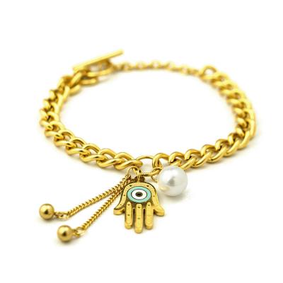 China TRENDY Fashion Gold Plated Crystal Evil Eyes Bracelet Adjustable Multilayer Chain Shiny Blue Rhinestone Eyes Bracelet for sale