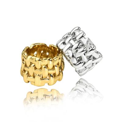 China TRENDY Fashion Chain Form Gold Plated Copper Ring For Women Men for sale