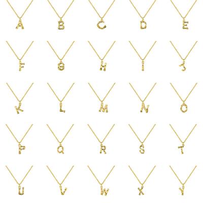 China Wholesale FASHIONABLE Necklace 14K Gold Jewelry Women Hip Hop Chain Alphabet Letter Initial Necklace For Women for sale