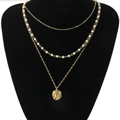 China TRENDY 14k Gold Plated Copper Chain With Pearl Accessories Jewelry TRENDY Necklace for sale