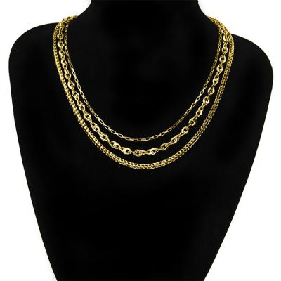 China FASHIONABLE hot new style factory price wholesale men's 18K gold chain and copper gold plated necklace for sale