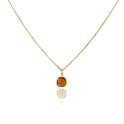 China 2021 Fashion Necklace Customization Modes Yellow Quartz Gem Necklace Pendant A Chocolate Necklace Pendant for sale