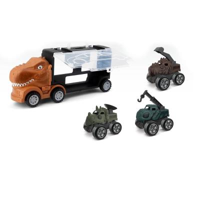 China Toy Customization Item New Mini Small Cargo Trucks Cargo Truck Animal Dinosaur To Pull Back Toy Car for sale