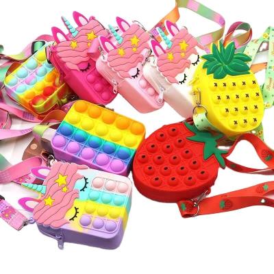 China Amazon Gift Wholesale Baby Silicone Purse Rainbow Sneaker Bag Hot Selling Sensory Toy for sale