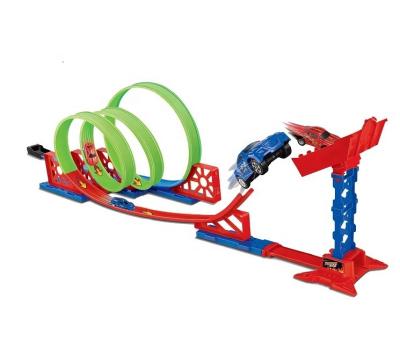 China Slot Toy High Speed ​​25PCS Self Assembly Pull Back Miniature Race Car Track With Plastic Cars Play Vehicles Railroad Track Toy Slot Toys for sale