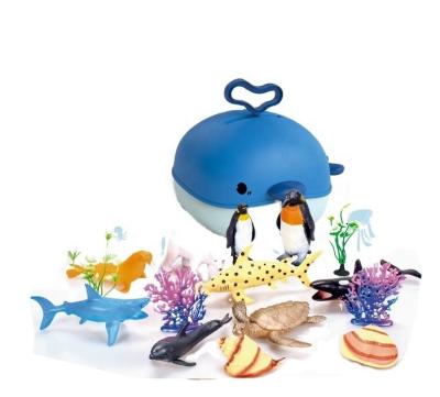 China Baby whale backpack toy with animal toys animal model set kids educational toys 0905 for sale