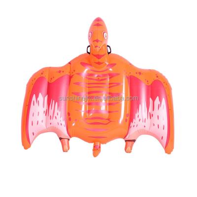 China Customization Eco-friendly Orange Pterosaur PVC Inflatable Animal Toy Pool Floats Pool Water Gun Floating Toy for sale