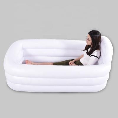 China 2020 Hot Sale PVC Freestanding Portable Bathtub Spa Inflatable Bed Bath Soak Tub for sale