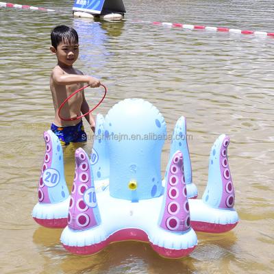 China 2021 PVC Octopus Water Spray Backyard Water Sprinkler Toy Lawn Sprinkler Splash For Outdoor Blue Kids Ring Toss Game for sale