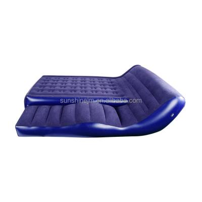 China Factory Customization Blue Inflatable Air Bed Sofa Bed Inflatable 2in1 Air Furniture for sale