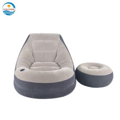 China Lazy Traditional Lounge Inflatable Flocking Relax Chair Inflatable Sun Sofa Chair for sale