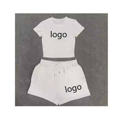 China New Arrivals Summer Women QUICK DRY T-shirt Shorts Set 2 Piece Biker Shorts Set Crop Top T-Shirts And Shorts Two Piece Set for sale