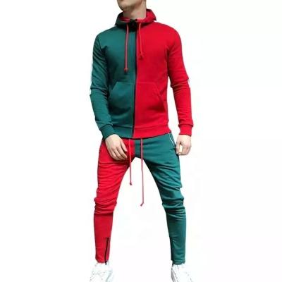 China Breathable Sweatsuit Two Tone Color Block Fashion Custom Made High Quality Tracksuit For Men Slim Fit Jogging Suit for sale