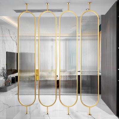 China Living Room Entrance Stainless Steel Porch Partition Wall Contemporary Nordic Lightweight Luxury Screen for sale