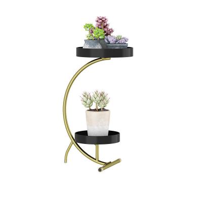 China Luxury Adjustable Light Iron Art Floor Type (Height) Multi-Storey Balcony Flower Pot Stand and Storage Rack in Living Room for sale