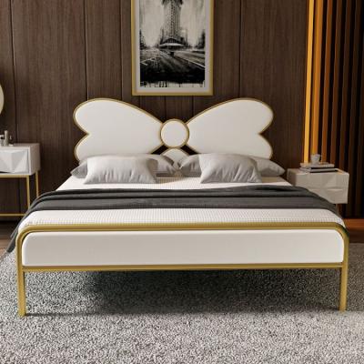 China Modern Simple Adjustable Bowknot Double Children's Bed (Other) Princess Sheet Iron Frame Bed for sale