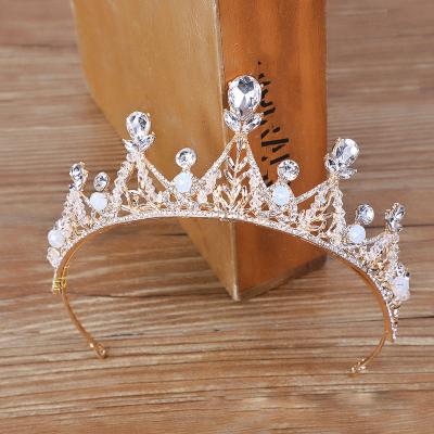 China Bohemian Bride Crystal Queen King Bridal Pageant Tiara Head Ornament Wedding Hair Jewelry Royal Accessories for sale