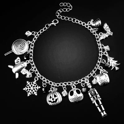 China CLASSIC Snow Stick Bracelet Eve Scare Christmas Gifts Halloween Crystal Beads Charm Bracelet Christmas Gift for sale