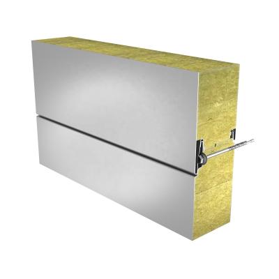 China Modern Heat Insulation Rock Wool Sandwich Panel For Cold Room / Cold Storage / Chiller Room / Freezer for sale