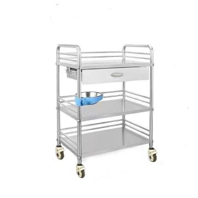 China Hospital Trolley Stainless Steel Medical Trolley With Drawer for sale