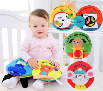 China 4sheets=8pages Factory Baby Cloth Book Early Educational Washable Bendable Cloth Book Carrying Soft Book for sale