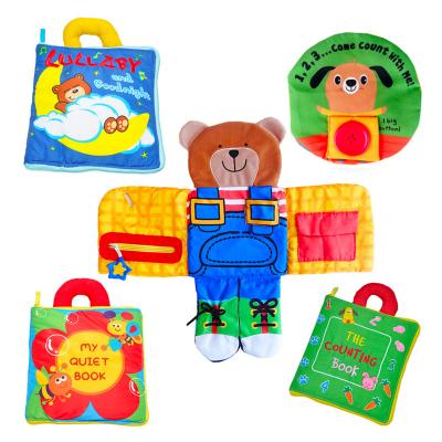 China 6sheets=12pages Factory Baby Cloth Cloth Book Soft Activity Page With Space Patterns Educational Toy for sale