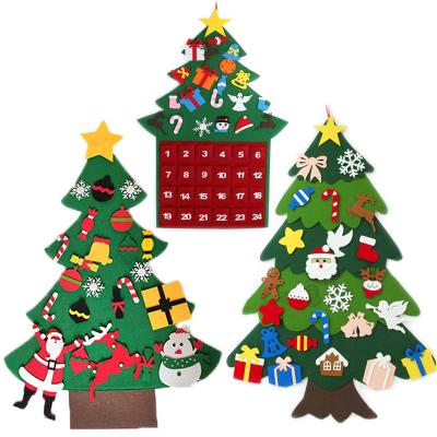 China Good Quality Durable Christmas Decorations Tree DIY Felt Advent Calendars Gift Elk Wall Calendar For Party for sale