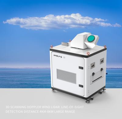 China 3D de Windlidar van Aftastendoppler Line-of-sight opsporingsafstand 4km8km grote waaier Te koop