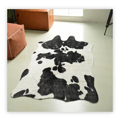 China Wholesale Washable Cow Area Rugs Faux Cowhide Blanket Cowhide Blanket For Decoration Alfombra Blankets for sale