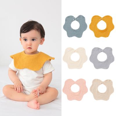 China Washable Newborn Baby Bibs and Headbands Set Girl Pure Infant Muslin Cotton Bibs Saliva Feeding Towel for sale