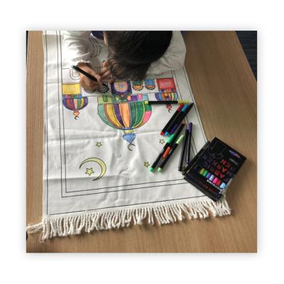 China Washable Islamic Pray Blanket Namaz Carpet Ed Gift Cartoon Mix Design Draw No Color Kids Children Prayer Mat for sale