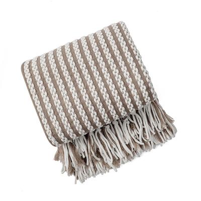 China Anti-Static Chenille Chunky Throw Knit Thick Cable Wool Blanket Knitted Blanket for sale