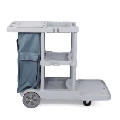 China Luxury Hotel School Hospital Use Household Cleaning Trolley Multifunctional Plastic Doorman Trolley for sale