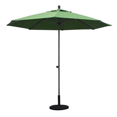 China Durable 9' Ft Table Umbrella 2.7M Solar LED Outdoor Patio Lounge Umbrella Market Umbrella With Crank And Tilt UV Protect Waterproof for sale