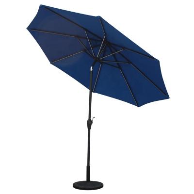 China Durable 9' Ft Table Umbrella 2.7M Outdoor Patio Lounge Umbrella Market Cafe Umbrella with Solar Crank and LED Lamp Switch Tilt for sale