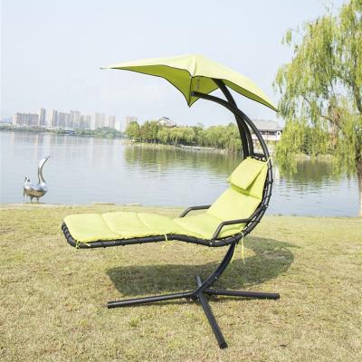 China Super Comfortable Hanging Curved Lounge Chair Swing Chair for Backyard Patio Indoor Outdoor Hammock with Built-in Canopy Shade Pillow Metal Frame for sale