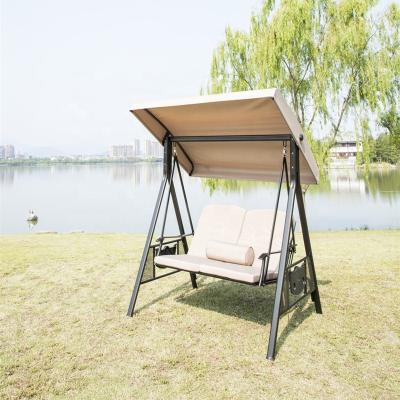 China Super Comfortable 2-Person Swing 2 Seats Outdoor Porch Patio Adjustable with Awning and Steel Frame Sunlight Protection UV Resistant Convertible for sale