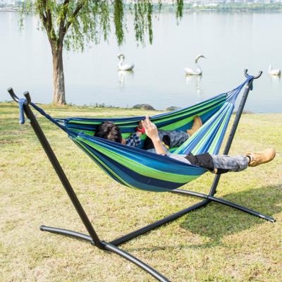 China cFabric Hanging Stripe Swing Stripe 2 Person Canvas Camping Hammock Bend Wooden Outdoor Regular Garden Super Comfortable High Quality Stick Stick for sale