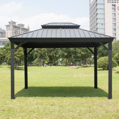 China Durable 10'x10ft 3x3m Morden High Quality Luxury Aluminum Hardtop Custom Garden Metal Roof Gazebo for sale