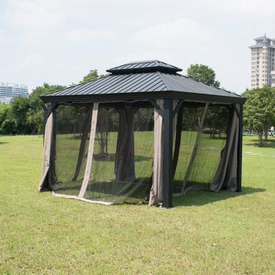 China Durable 10'x12 ft Customized Folding Gazebo Trade Show Tent Mesh Gauze Outdoor Garden Advertise Gazebo Camping Party Gazebo for sale