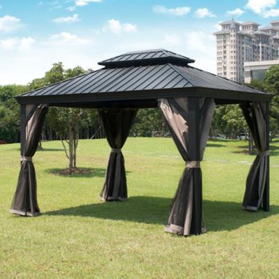 China Durable Outdoor Aluminum Custom Fabric Metal Iron Waterproof Gazebo Pergola Covers Sunshade Tent Door Canopy for sale