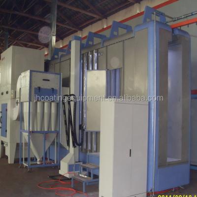 China Factory Automatic Powder Coating Spray Booth With Small Cyclone For Metal Profile for sale