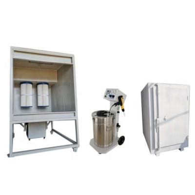 China Complete Machinery Repair Shops Small Powder Coating Powder Gun Spray Booth Processing Oven for sale