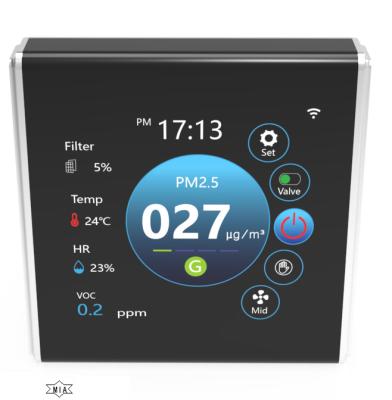 China Optional CO2 Display CO2 Sensor PM2.5 TVOC Temperature Humidity Sensor Controller with Tuya 2021 smart CO2 display and wifi function for poject office use for sale